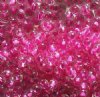 50g 6/0 Hot Pink Lined Crystal Seed Beads